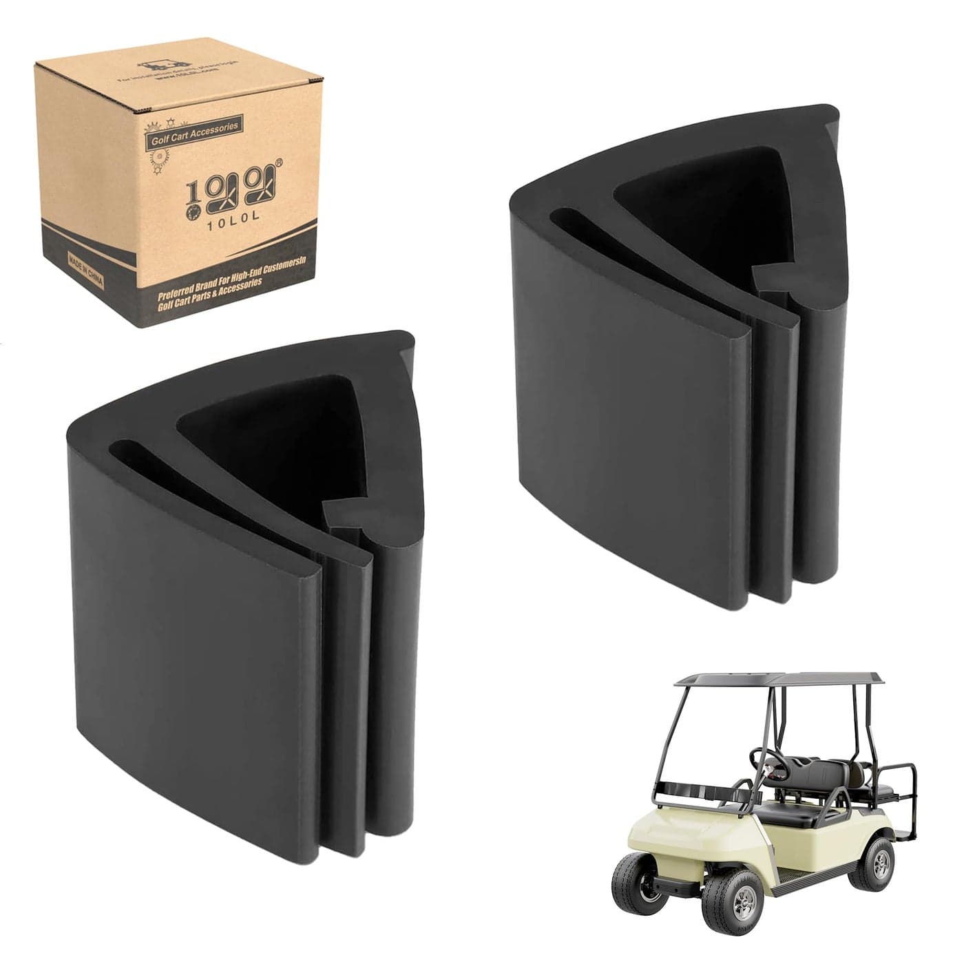 10L0L Universal Golf Cart Windshield Retaining Clips for Yamaha EZGO Club Car Rubber Top Grip OEM 102005801 Set of 2