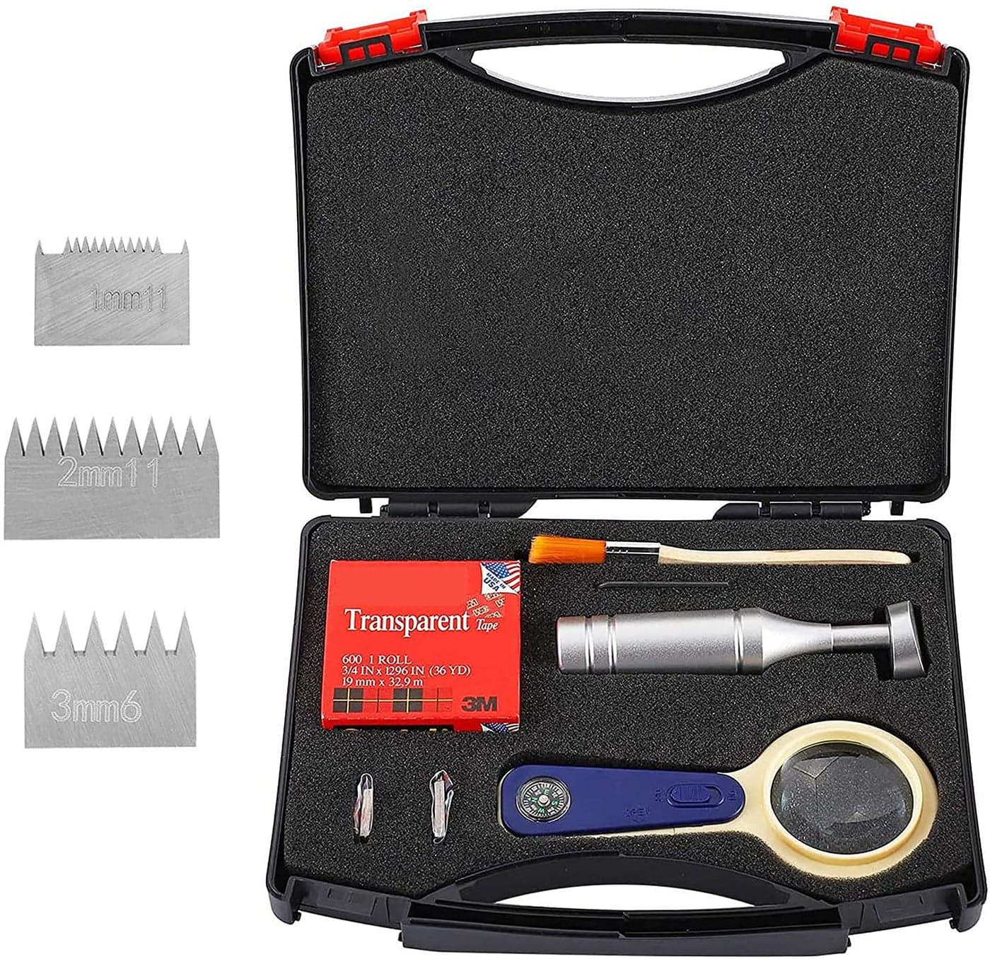 CGOLDENWALL Cross Hatch Adhesion Tester CrossCut Tester Kit Multiblades with 1mm2mm3mm Blades Cutter Spacing 1 001mm 2001mm 3001mm with Plastic Packing Box