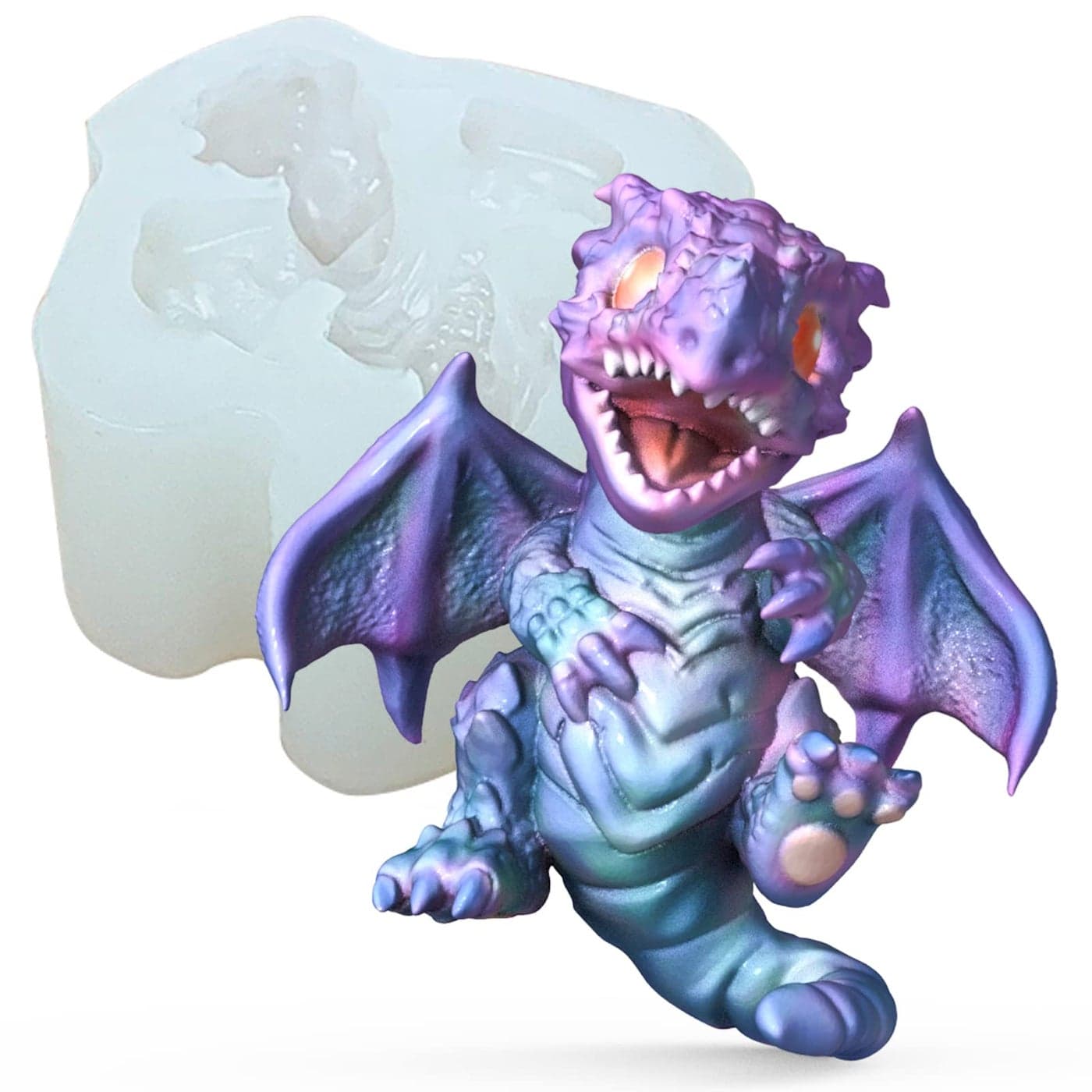 KAKIWYHHH Baby Dragon 3 D Epoxy Resin Silicone Mold for Fondant Sugar Craft Cake Topper Decorating Polymer Clay Plaster