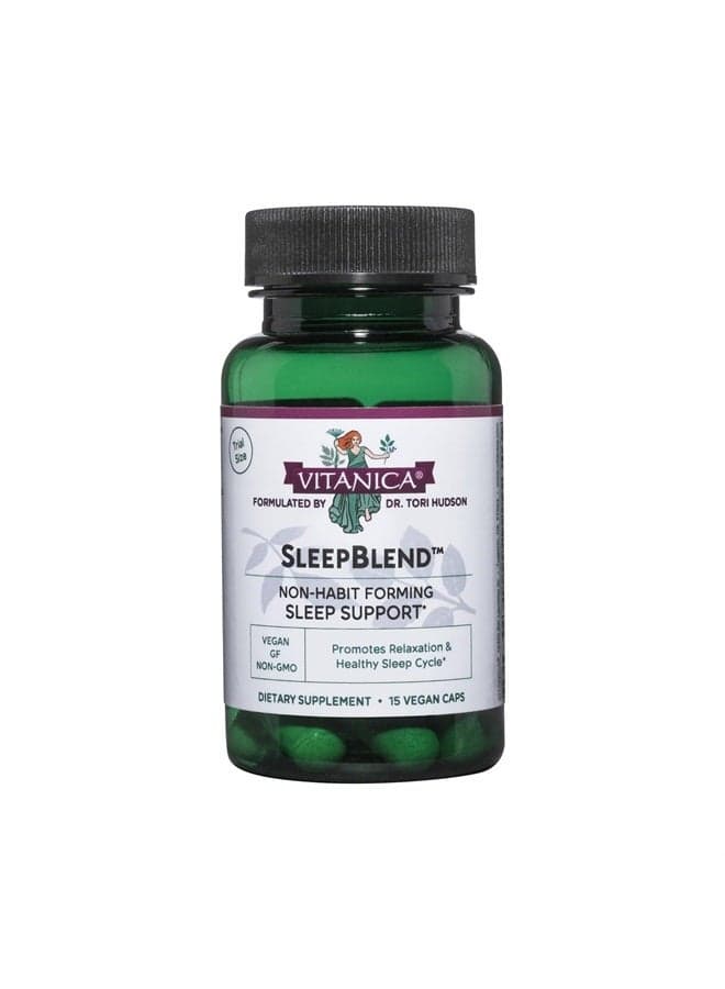 SleepBlend - Sleep & Relaxation Support for Women - Herbal Supplements with Melatonin, Valerian Root, Vitamin B2 & B12 & Magnesium - Consumer Line - 15 Vegan Caps