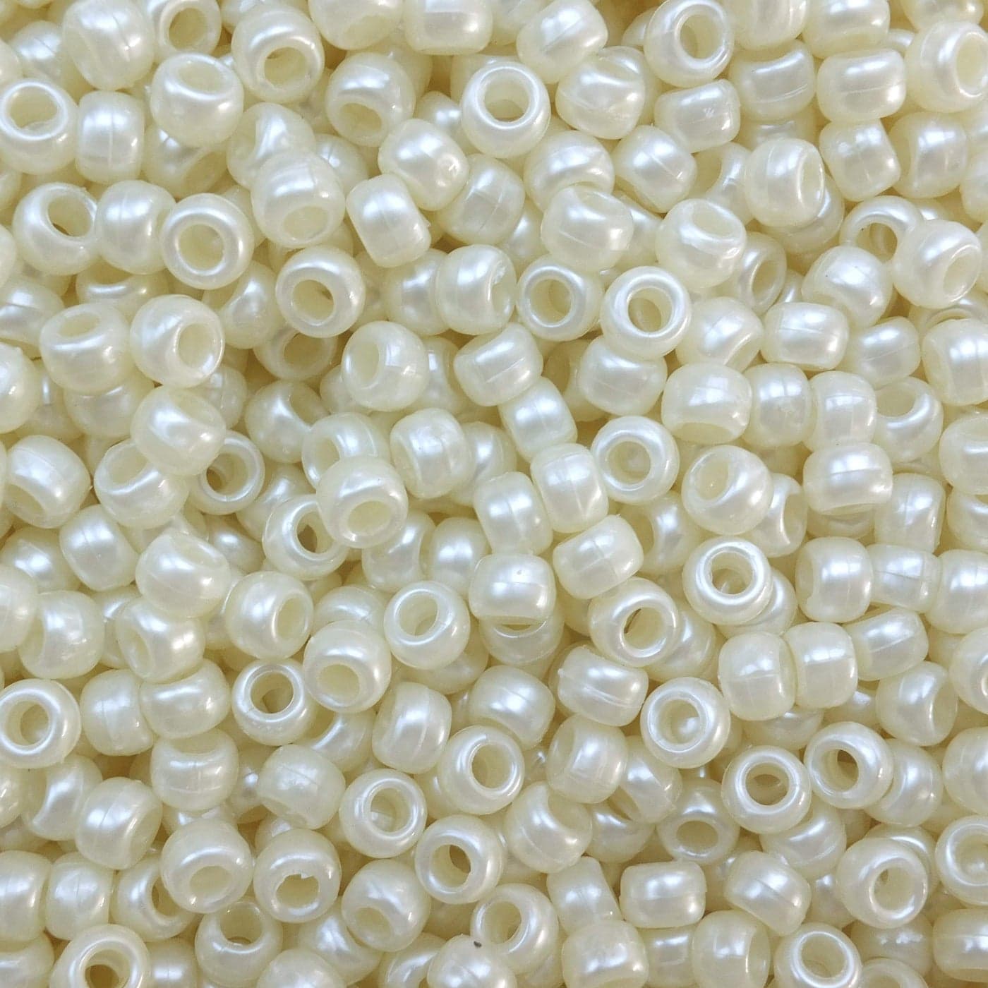 BeadExplosion Vanilla Ceam Pearl Crow Pony Beads Made in USA 6x9mm B07772