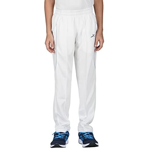 Vector X Striker Regular Fit 100% Polyester Fabric Cricket Track Pant Match Trouser Uniform Dress Lower for Kids Boys (4-5 Years) 26 White