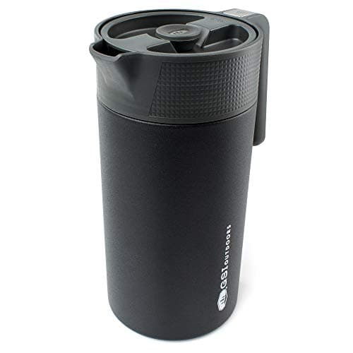 GSI Outdoors, Glacier Stainless JavaPress, 30oz French Press Coffee Mug for Camping, Black