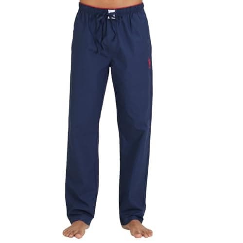 U.S. POLO ASSN. Men Comfort Fit Solid Cotton I690 Lounge Pants - Pack of 1 (Navy S), Small