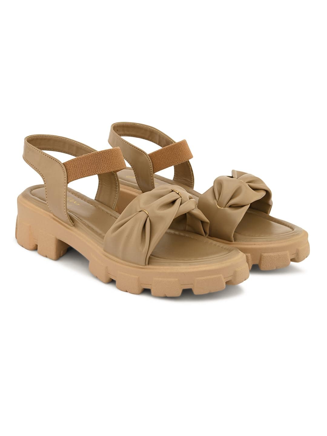 JM LOOKS Women's Stylish Fashionable Casual Wedges Heel Sandal for Women's and Girl's Beige