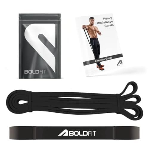 Boldfit Heavy Resistance Band for Exercise & Stretching, Pull Up Band Suitable in Home & Gym Workout, Power Bands for Men & Women. (Black 15-30 kg Resistances)(Material: Natural Rubber)