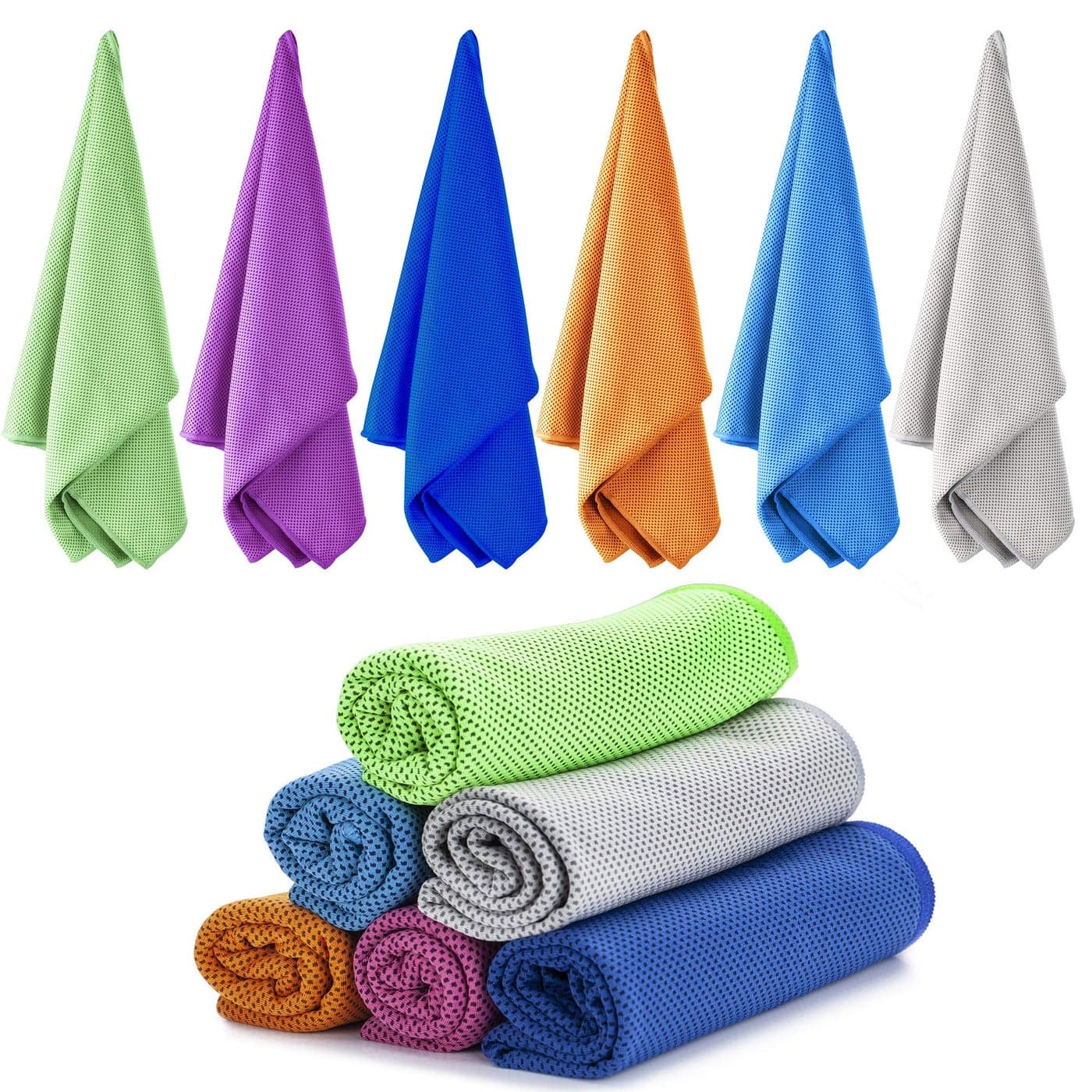 Ailawuu Cooling Towels 6PackIce Towel for Neck and FaceSoft Breathable Chilly Microfiber Towel for Hot WeatherCampingWorkoutSportsYogaGolfGymFitness