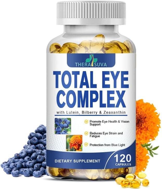 Total Eye Complex Lutein Bilberry Zeaxanthin Citrus Bioflavonoids Ultra Vision Support Supplement for Healthy Eyes 120 Softgels 60 Day Supply