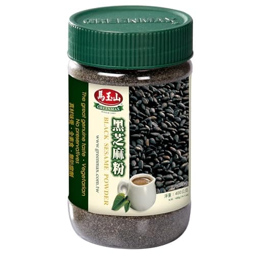 Greenmax Black Sesame Powder 100 Pure 400g 14oz Toasted Black Sesame Flour High Fiber Calcium No Additives For Milk Smoothies Baking Soup Desserts Product of Taiwan