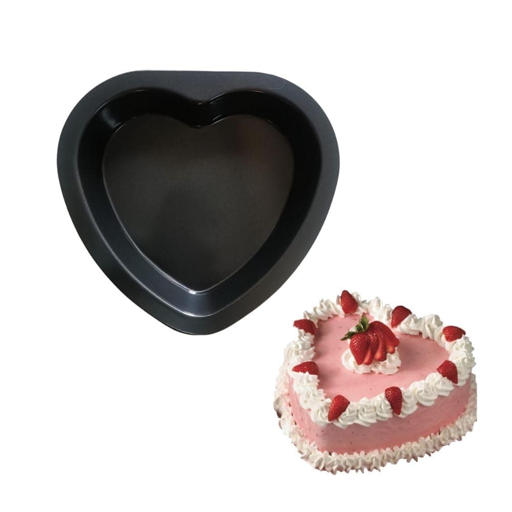 Casa Azul Heart Cake Pan 9Inch Bakeware NonStick Carbon Steel Pan Deep Dish Oven Baking Mold Baking Tray Ovenware for Cakes Bread Pizza Cookies