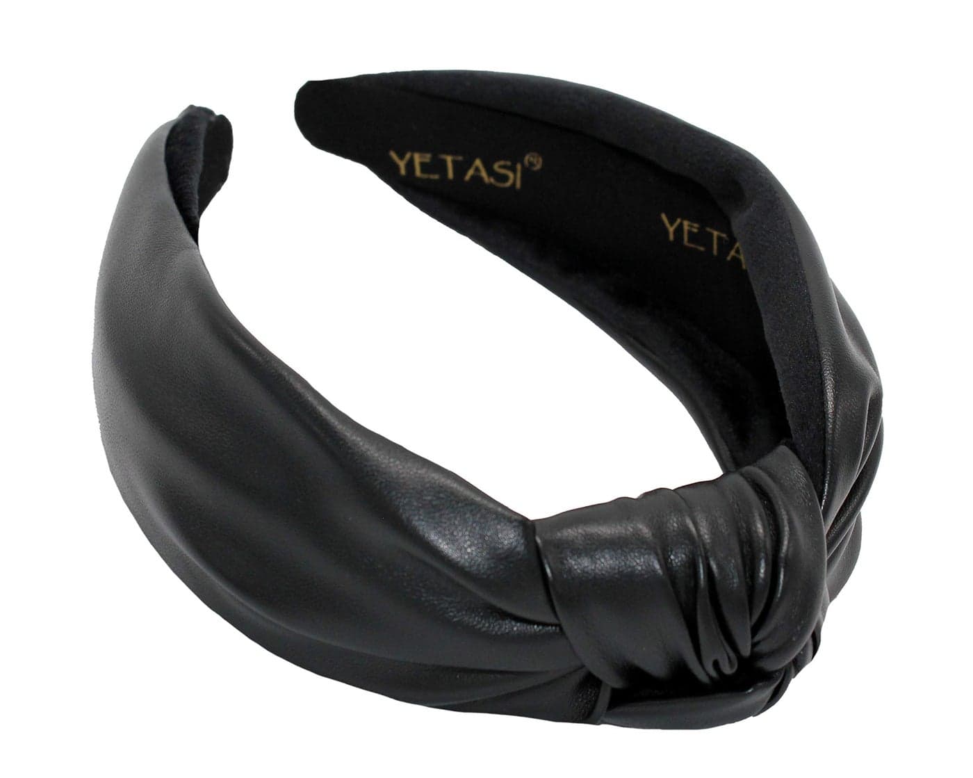 YETASI Headbands for Women Black Trendy Head bands for Womens Hair Leather Knotted Headband for Women is a Top Knot Womens Fashion Designer