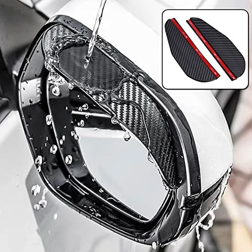 Smeyta Car Rearview Rain Eyebrow ShieldCar Mirror Rain ProtectorMirror Visor Guard for Truck and SUVCarbon Fiber2Pack