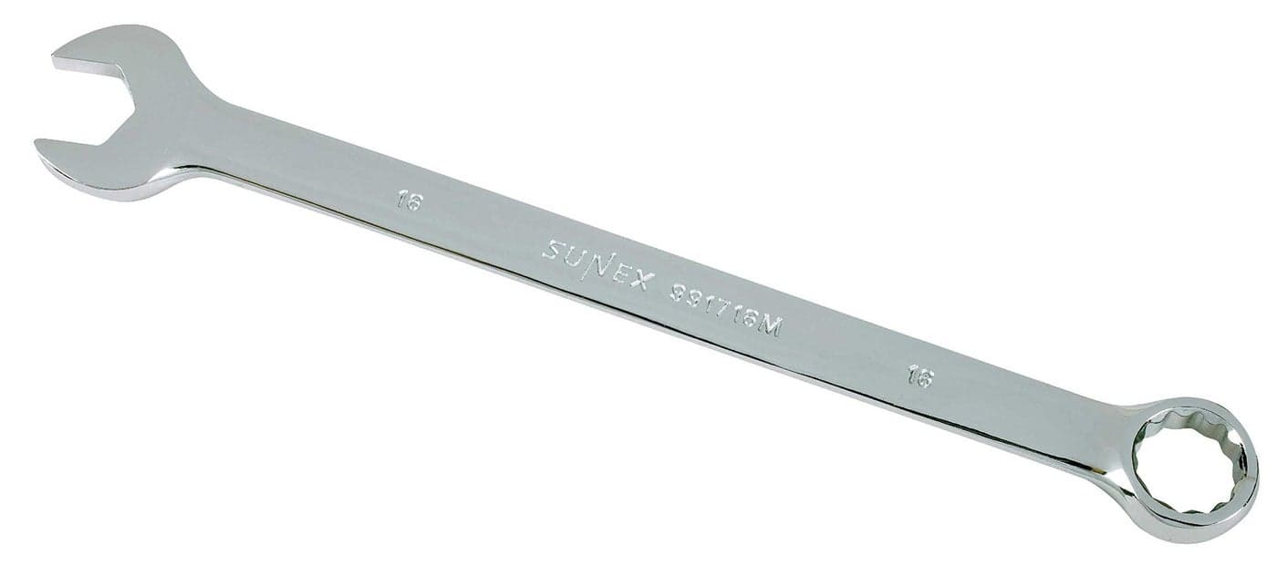 Sunex 991716MA 16 mm Fully Polished VGroove Combination Wrench CRV