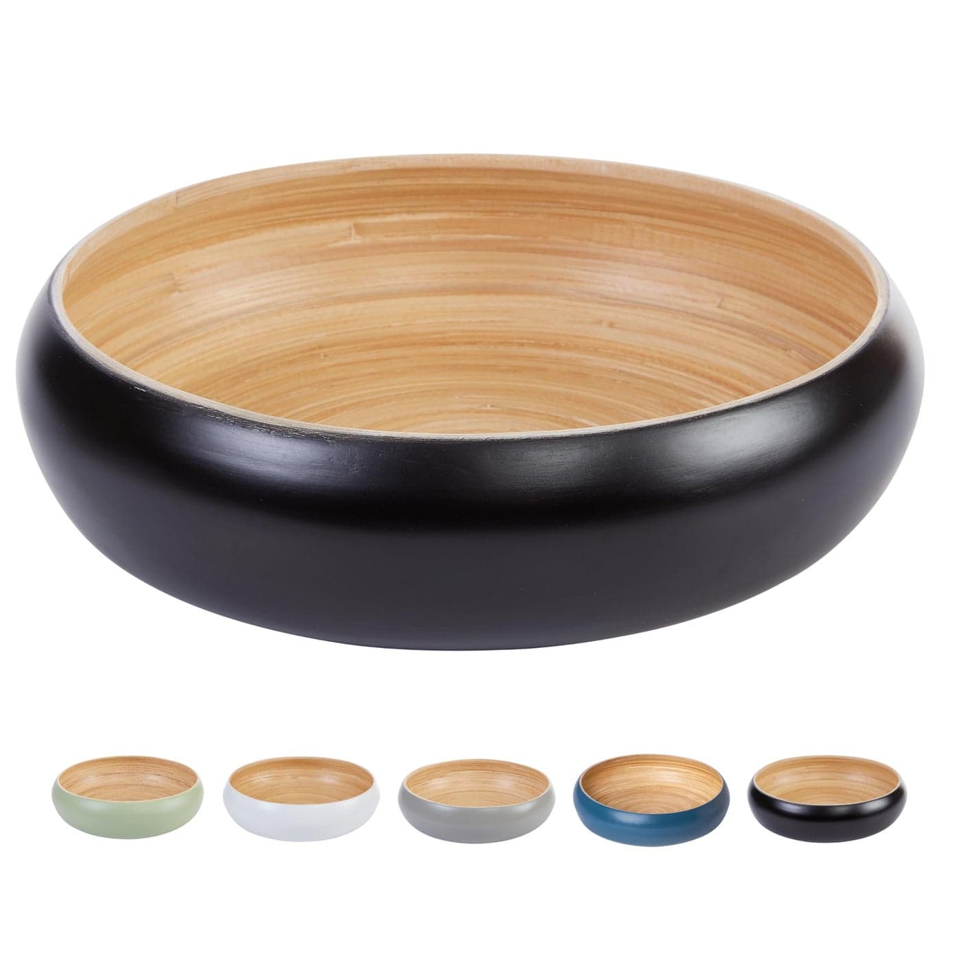 HABITAAS Fruit Bowl For Kitchen Counter Decorative Bowl Large Serving Bowl Or Fruit Basket For Kitchen Decor Spun Bamboo Gray