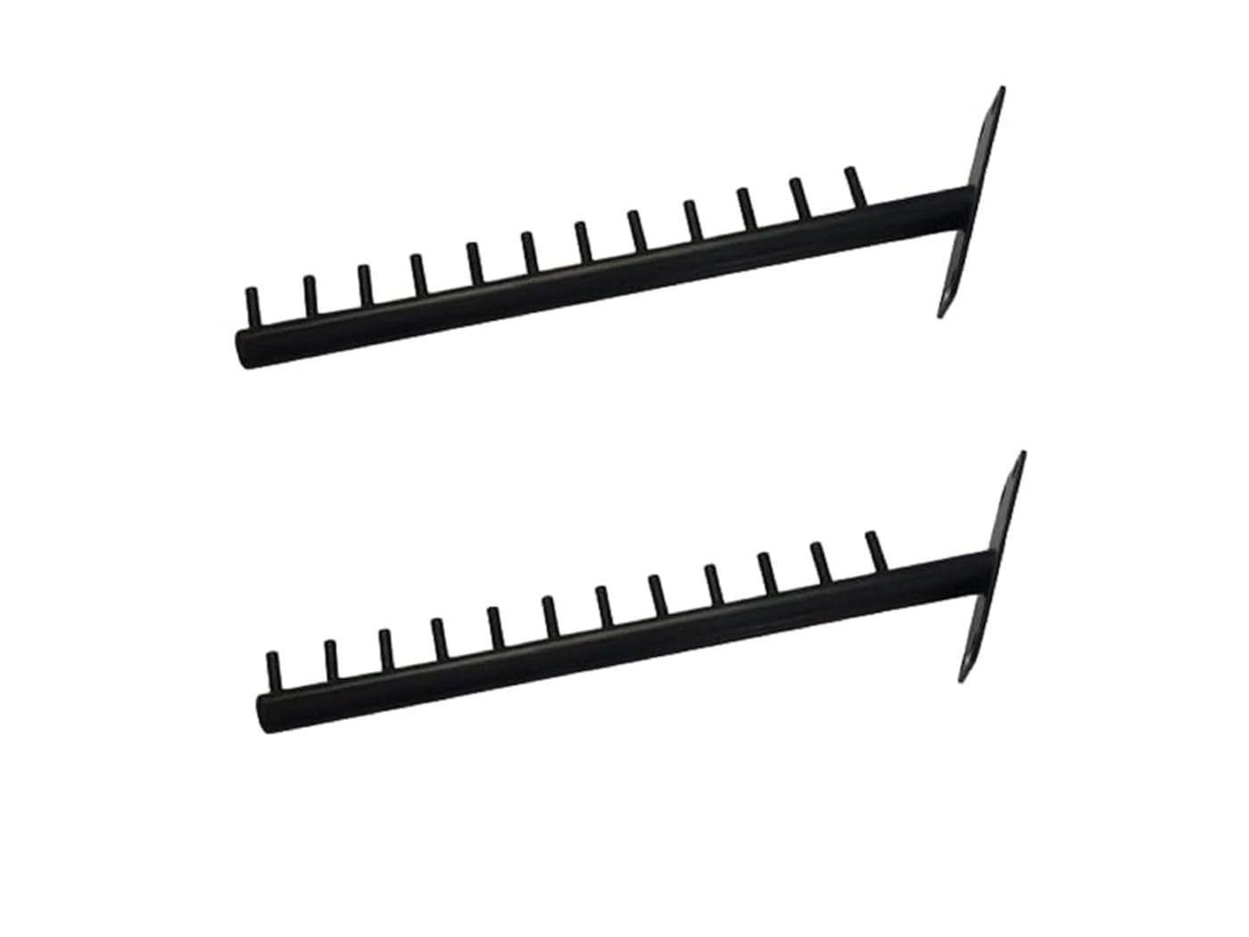 Porpoise12 Pin Stainless Steel Display Hooks Wall Hanger for Clothes KitchenShop Boutique Dining Hall Showroom Storage Room WardrobeSupermarket Shoe Stand Indoor Outdoor Black Pack of 2