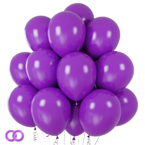 Purple Balloons 100 Pack 12 inch Thicken Latex Matte Purple Balloons for Halloween Birthday Party Weddings Decorations
