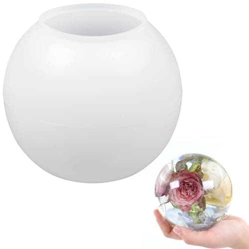 Sphere Resin Mold Ball Shape Silicone Molds OnePiece 3D Seamless Globe Epoxy Resin Molds Large Sphere Resin Casting Mould for DIY Crafts Flower Keepsakes Home Decor