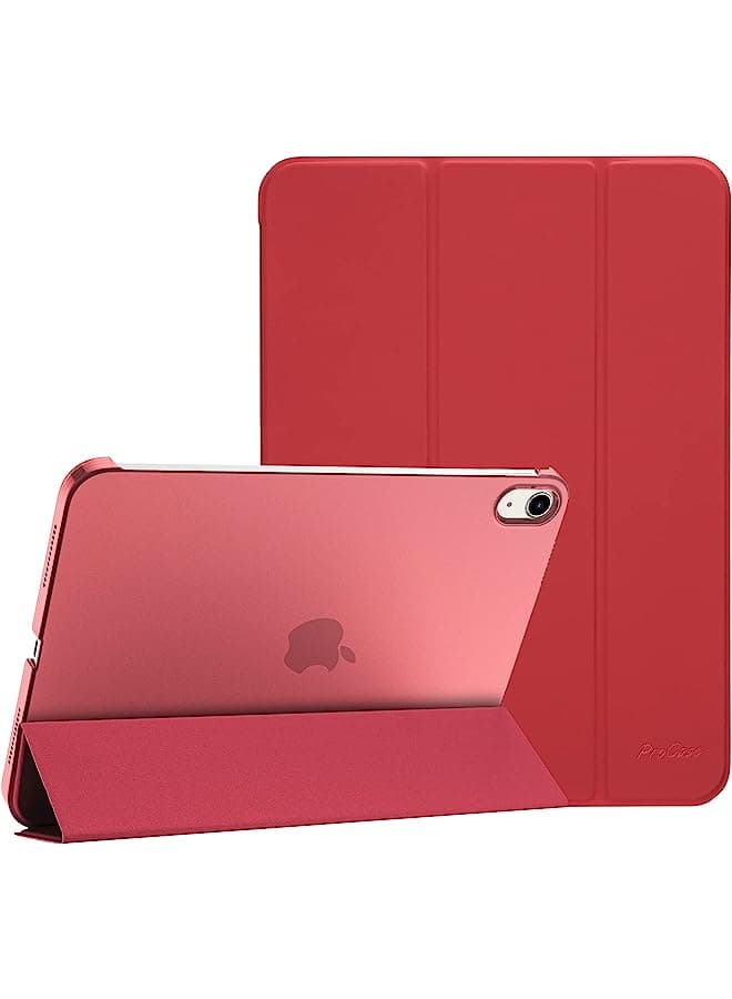 For Ipad 10Th Generation Case 2022 Ipad 10.9 Inch Case, Ipad 10 Case Slim Stand Hard Shell Back Protective Smart Cover For 10.9” Ipad 10Th Gen 2022 Release A2696 A2757 A2777 -Red