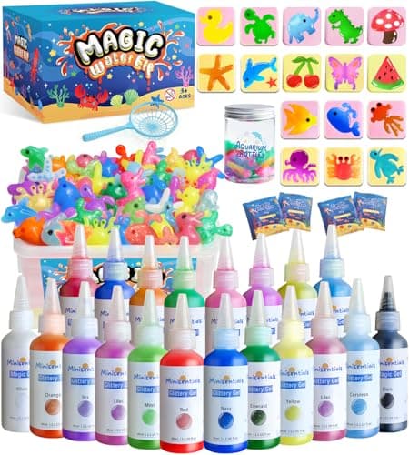 Magic Water Elf Toy Kit Magic Gel Water Pets with Aquarium Bottle Make Your Own Squishies Crafts Toys Crafts Kit for Kids Christmas Gifts Birthday for Girls Boys Age 6 7 8 9 10 Years Old