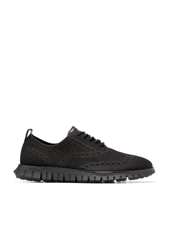 Cole Haan Mens Zerogrand Remastered Stitchlite Wing Tip Oxford, Black/Black, 8-M US
