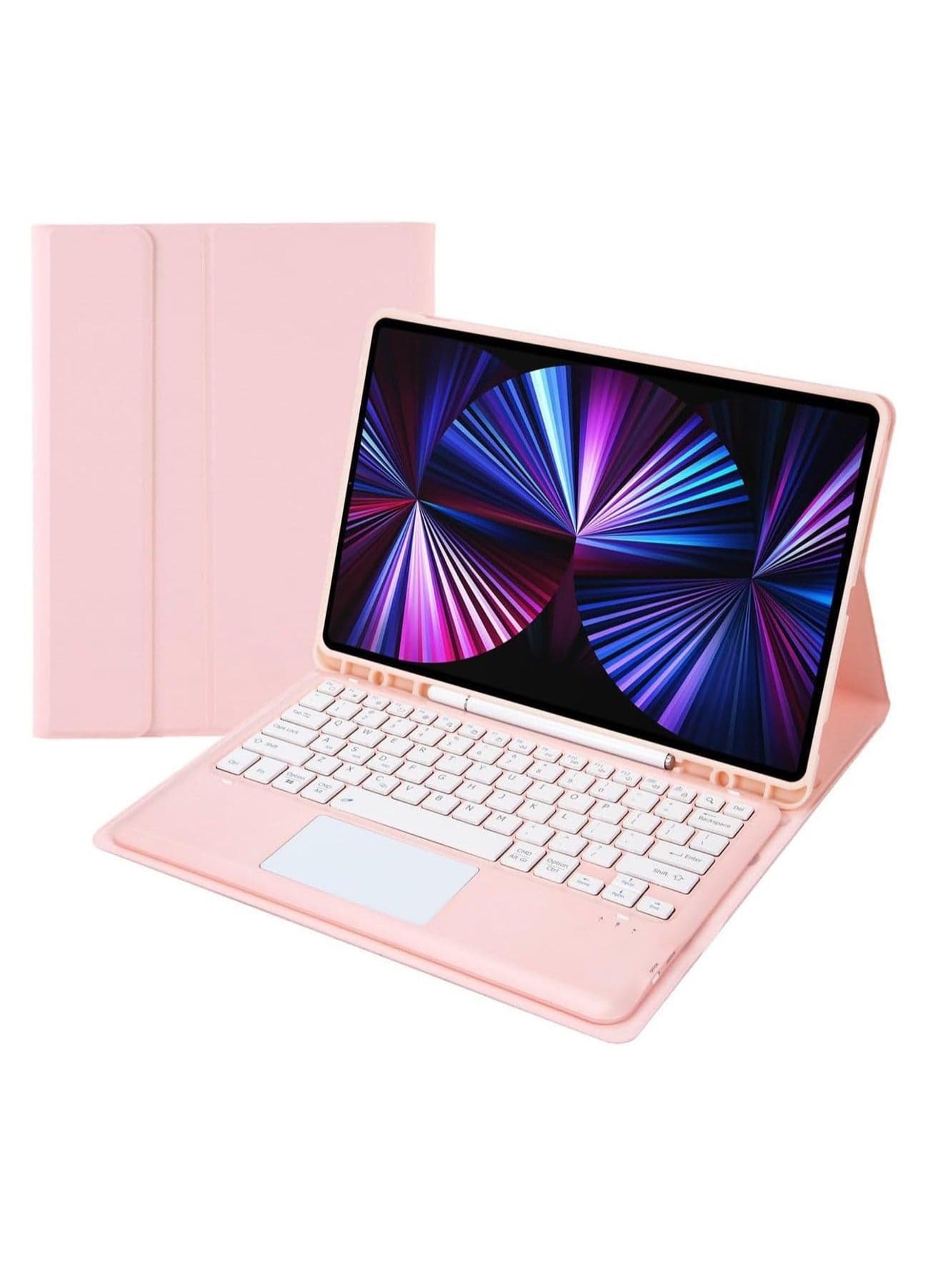 Arabic and English Keyboard Case for IPad Air 13 Inch 2024 A2903 A2904 Touchpad Bluetooth Removable Keyboard Case with Pen Slot and Multi-view Bracket