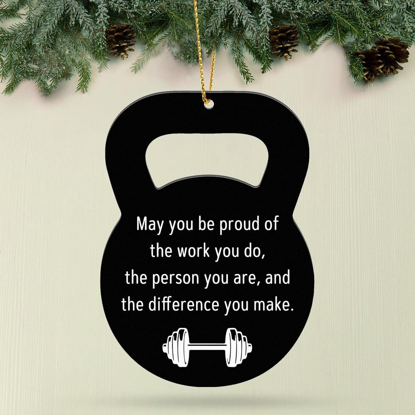 Syhood Christmas Fitness Gifts for Women Gym Trainer Ornaments for Christmas Tree Kettlebell Shaped Acrylic Ornaments Thank You Gift for Fitness Instructor Coach