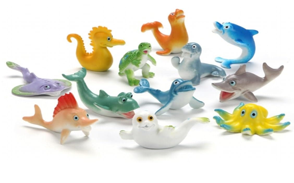 DIMAZO Small Kids Sea & Wild Animal Toys Sets for Fun, Educational, Spark Imagination and Learning (Multi Choice Sets) (Ocean Animals) 12pcs