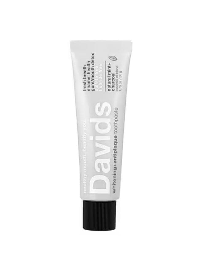 Davids, Whitening + Antiplaque Toothpaste, Natural Mint + Charcoal, 1.75 oz (50 g)