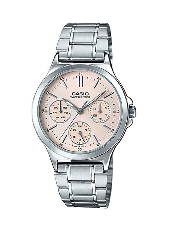 Women Stainless Steel Analog Watch LTP-V300D-4A - 34 mm - Silver
