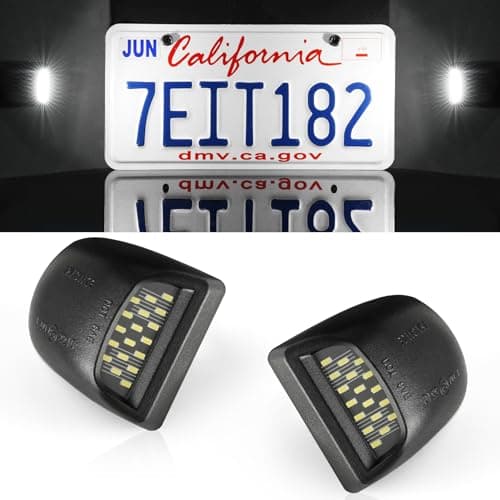 LivTee LED License Plate Light Assembly Tag Light Fits Chevy Silverado 1500 2500 3500 19992013 Tahoe Suburban Fits GMC Sierra Yukon XL Fits Cadillac Escalade Car AccessoriesXenon White6000K