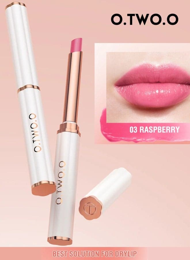 O.TWO.O Moisturizing Organic Colour Changing Lip Balm 0.9g Natural Hydrating Tinted Lip Care Organic Lip Glow pH Reactive Lipstick Soft Smooth Nourishing Lip Treatment Long Lasting Moisture