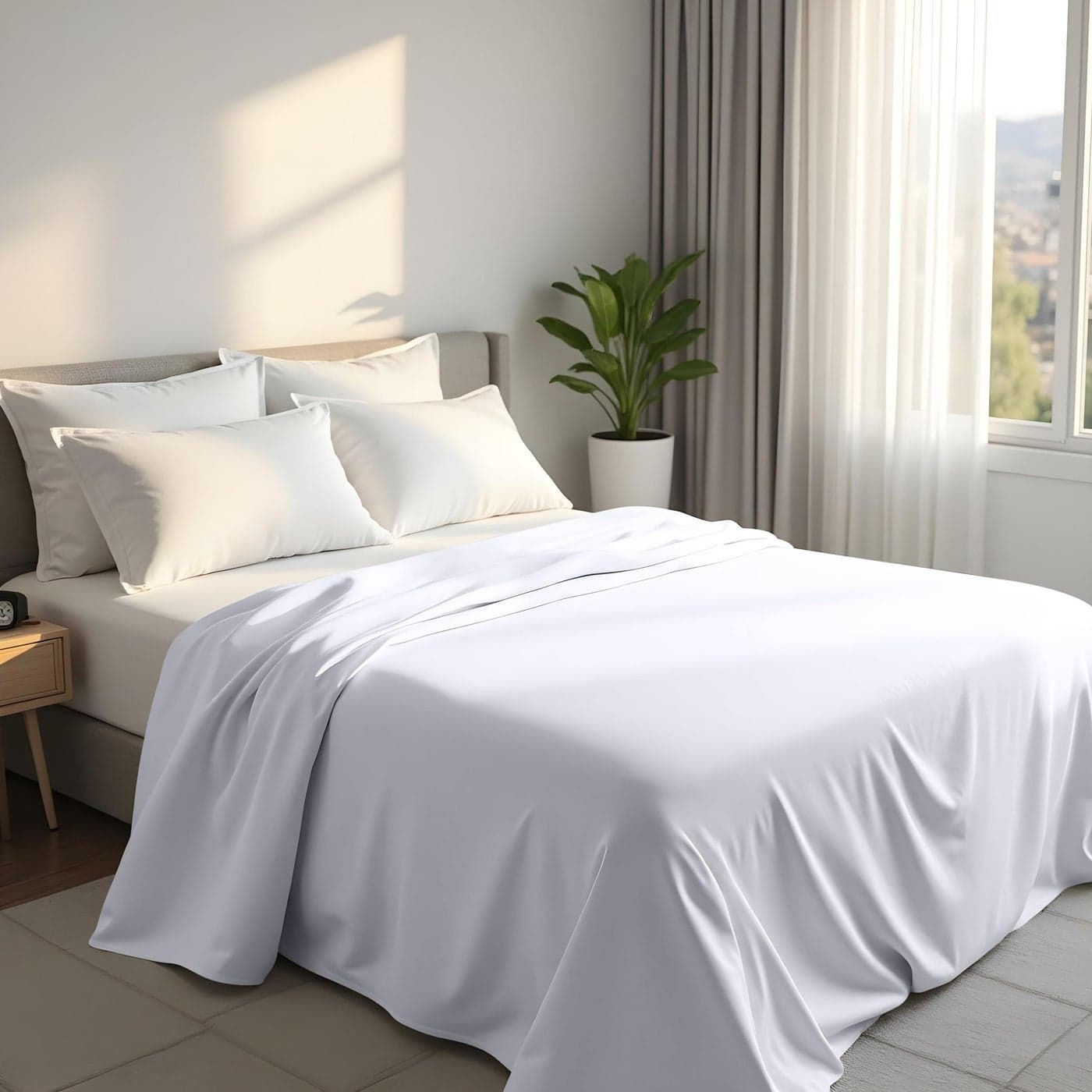 Utopia Bedding Flat Sheet Super King Size Easy Care Soft Brushed Polyester Microfiber Fabric Wrinkle Shrinkage and Fade Resistant White