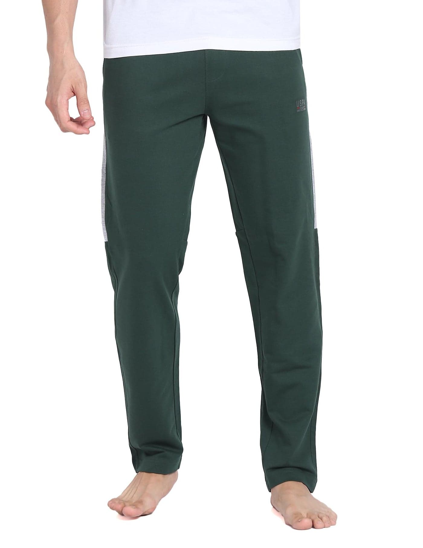 U.S. POLO ASSN. Men Solid Relaxed Mid Rise Cotton Relaxed Mid Rise OR001 Track Pants - Pack of 1 (Black S)