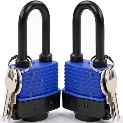 SEPOX® Heavy-Duty 44mm 1.75" Out-Door Padlock Keyed-Alike, Water-Resistant Cover, Steel Lock with Same-Key, Extra-Long-Shackle Anti-Rust, Brass Cylinder for Boat, Fishing, Marine, Fence