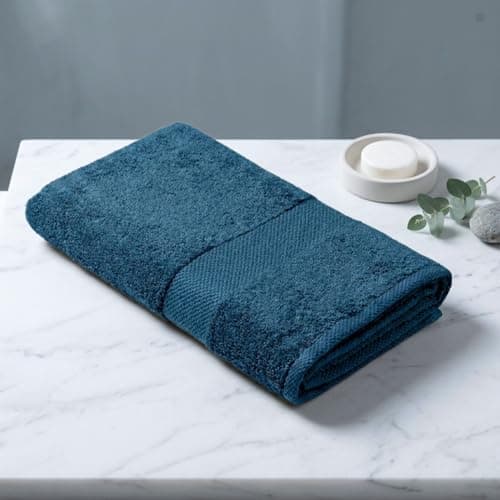 Earthy Fables Premium Bath Towel - 100% Combed Cotton, 600 GSM, Ultra Soft, Quick Dry and Highly Absorbent for Home, Travel and Acne-Prone Skin, 150 x 70 cm, Dark Teal
