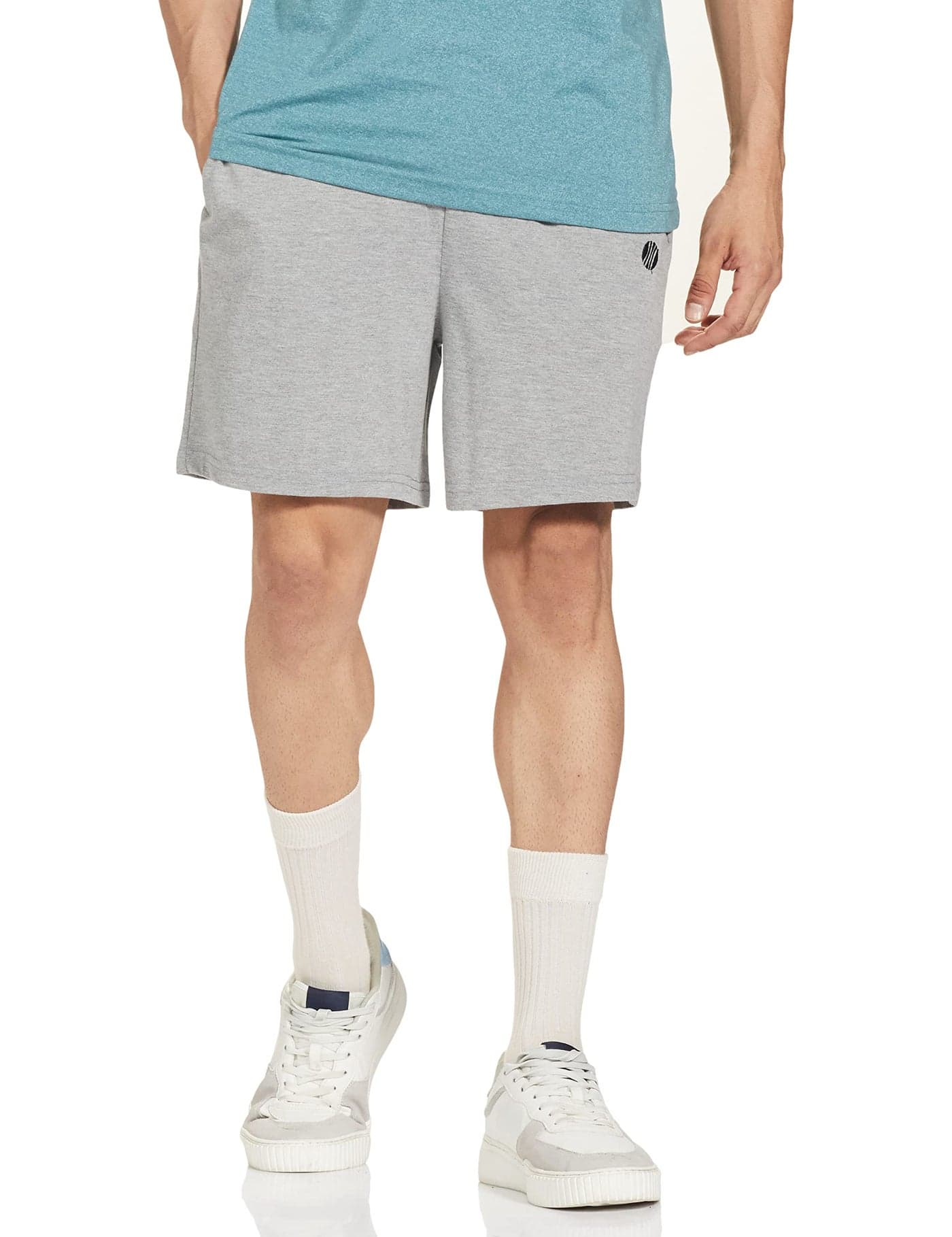 Max Men's Regular Fit Solid Lounge Shorts (Grey Melange_XL)