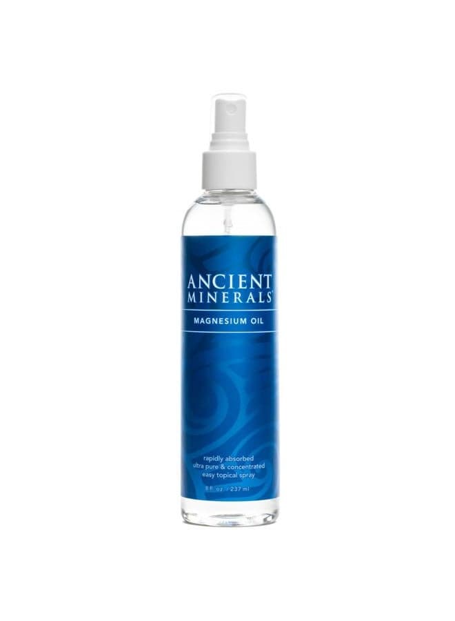 Magnesium Oil Spray Bottle of Pure Genuine Zechstein Magnesium Chloride - Topical Magnesium for Skin Application (8oz)