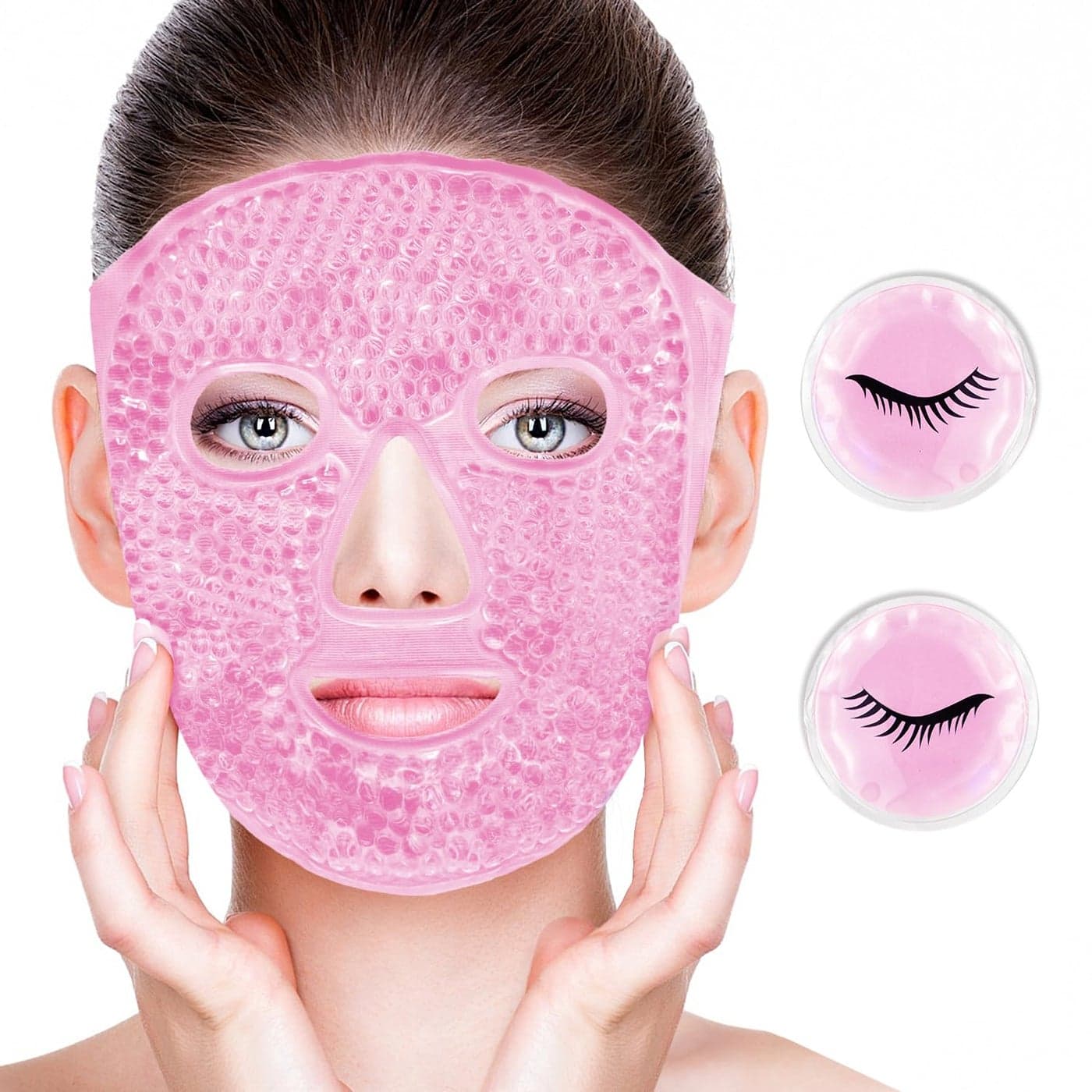 CONBELLA Cold Face Eye Masks Ice Face Mask Hot Cold Compress For Dark Circles Puffiness Migraines Headache Stress Redness Cooling Face Masks For Women Man Skin Care