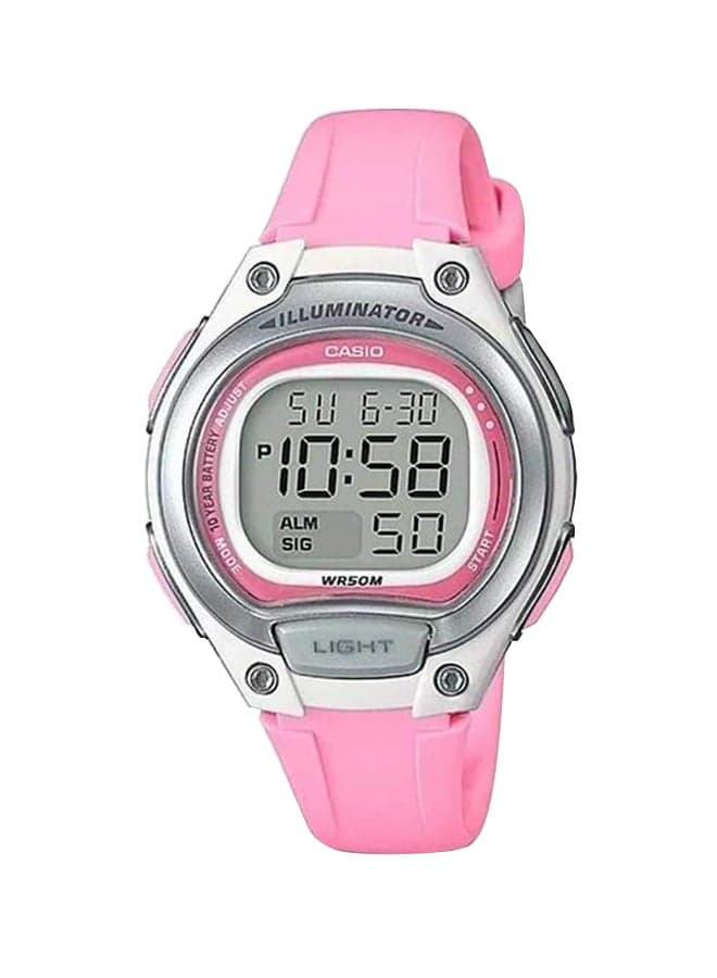 Women Water Resistant Silicone Digital Wrist Watch LW-203-4AVDF - 35 mm - Pink