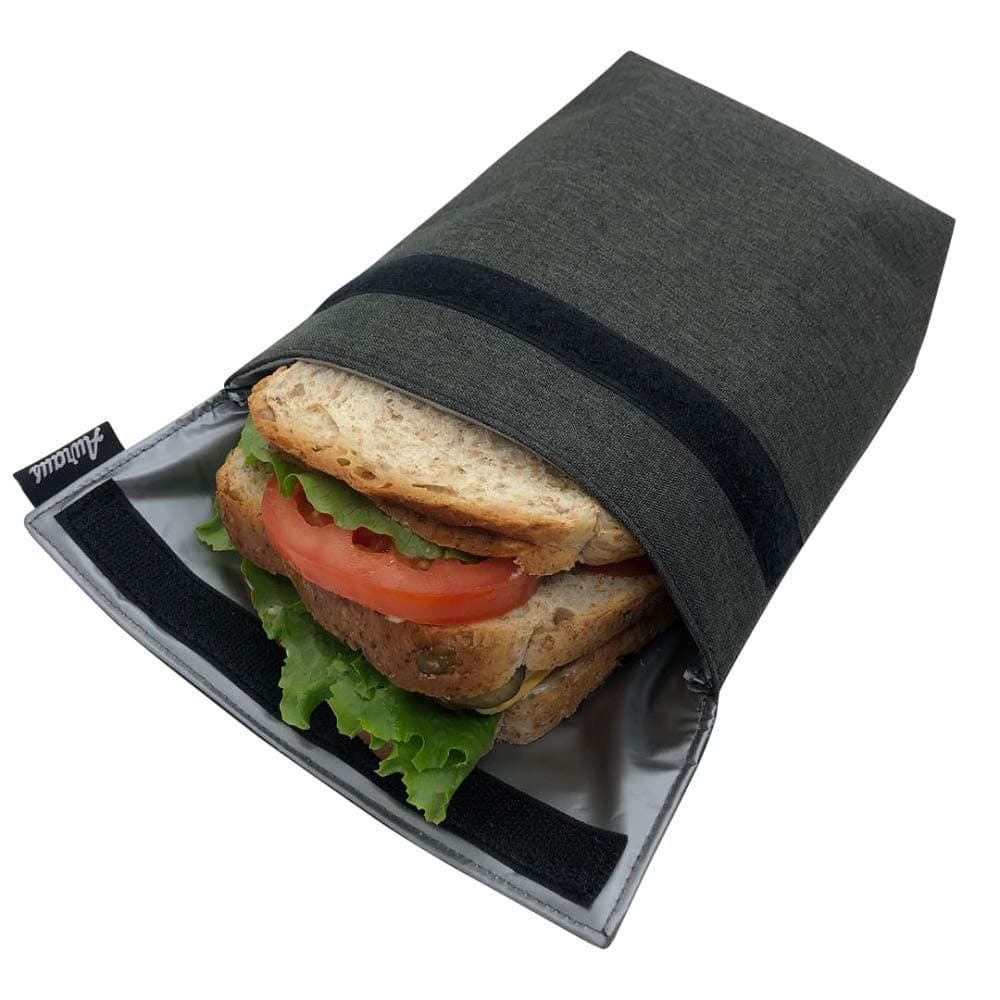 Insulated Reusable Eco Snack bag Sandwich bag Food Pouch Insulated Lunch Bag Insulin Cooling Case golf pouch Work Picnics Travel Men Woman Dark Grey