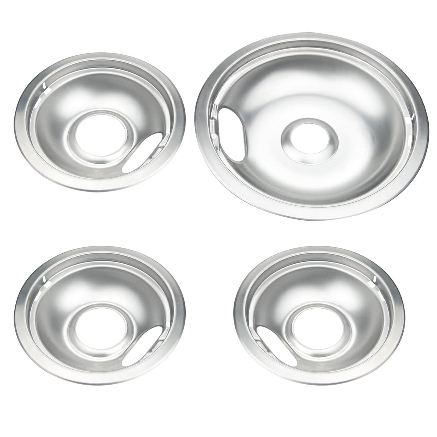 Mejiao Stove Burner CoversChrome Replacement Drip Pans for Frigidaire Kenmore 316048413 and 3160484144 pcs 3x6 and 1x8