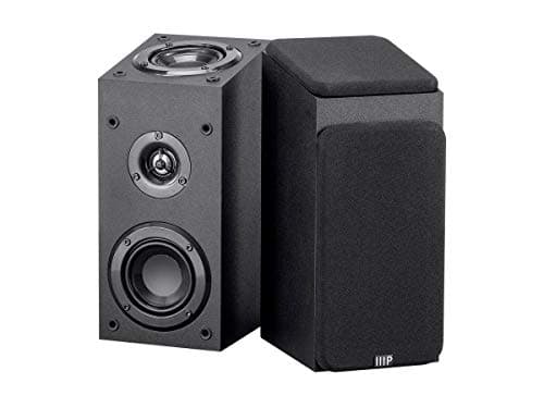 Monoprice Premium Immersive Satellite Speakers - Pair, 3 Inch Woofer, 3/4Inch Aluminum Dome, 100 Watt Input Power, Black