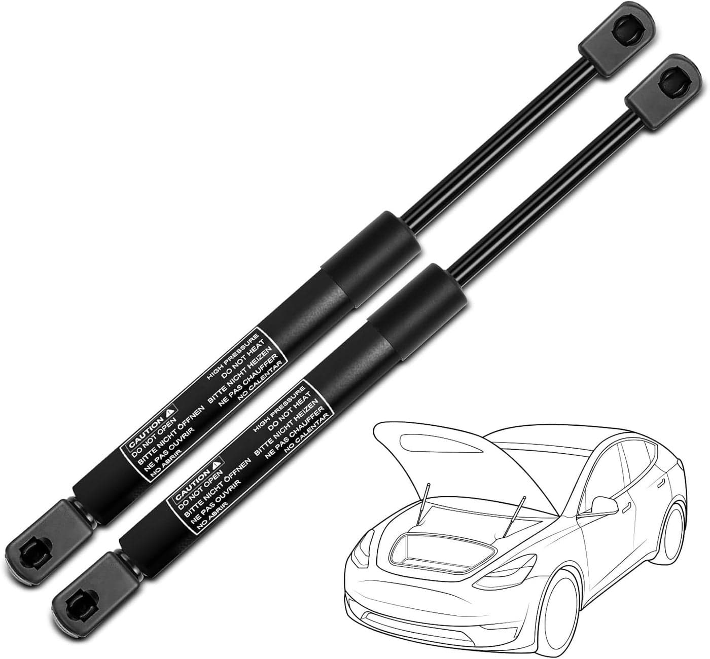 YHTAUTO Set of 2 Front Hood Lift Support Strut Gas Damper for 2003-2005 Lincoln Aviator