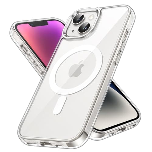 JETech Magnetic Case for iPhone 14 61Inch Compatible with MagSafe Wireless Charging Shockproof Phone Bumper Cover AntiScratch Clear Back Clear