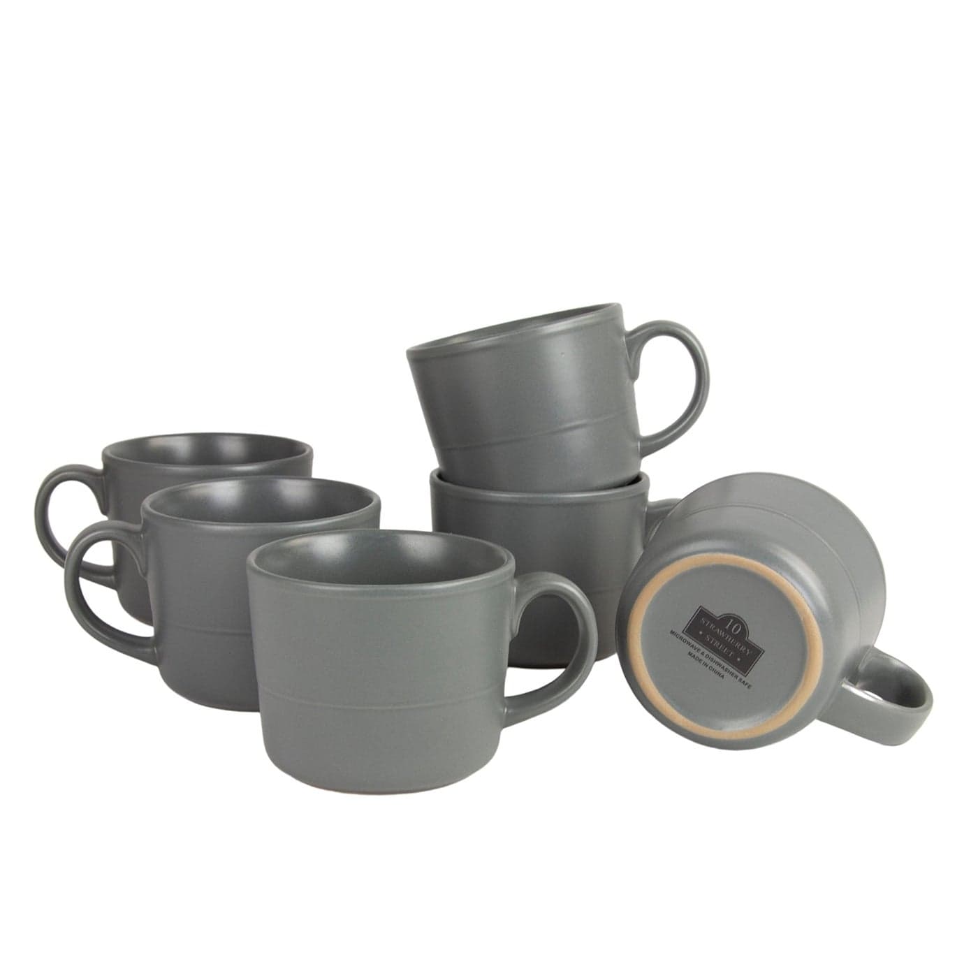 Double Line 37512 oz Mug Set of 6 Matte Gray