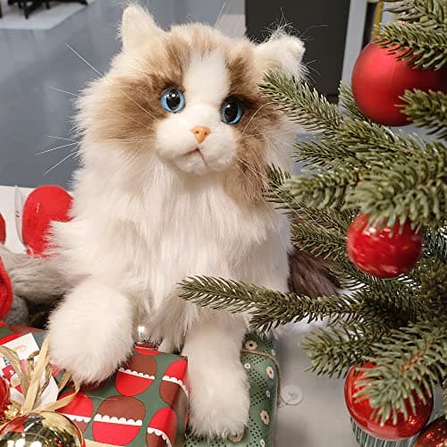 Chongker Weighted Stuffed Animals Handmade Realistic Cat Plush Toy 3LBS Lifelike Real Cat Size Companion Pet