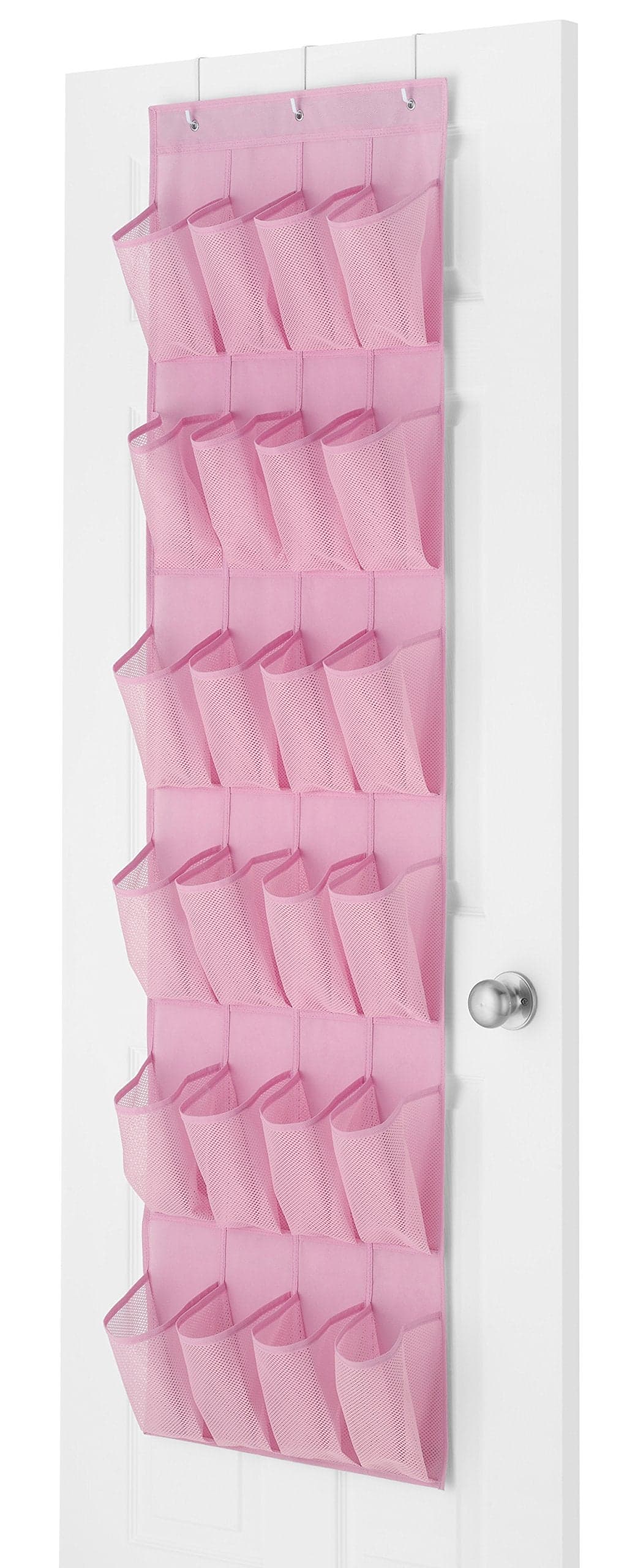 Whitmor 24 Pocket Over the Door Shoe Organizer Pink