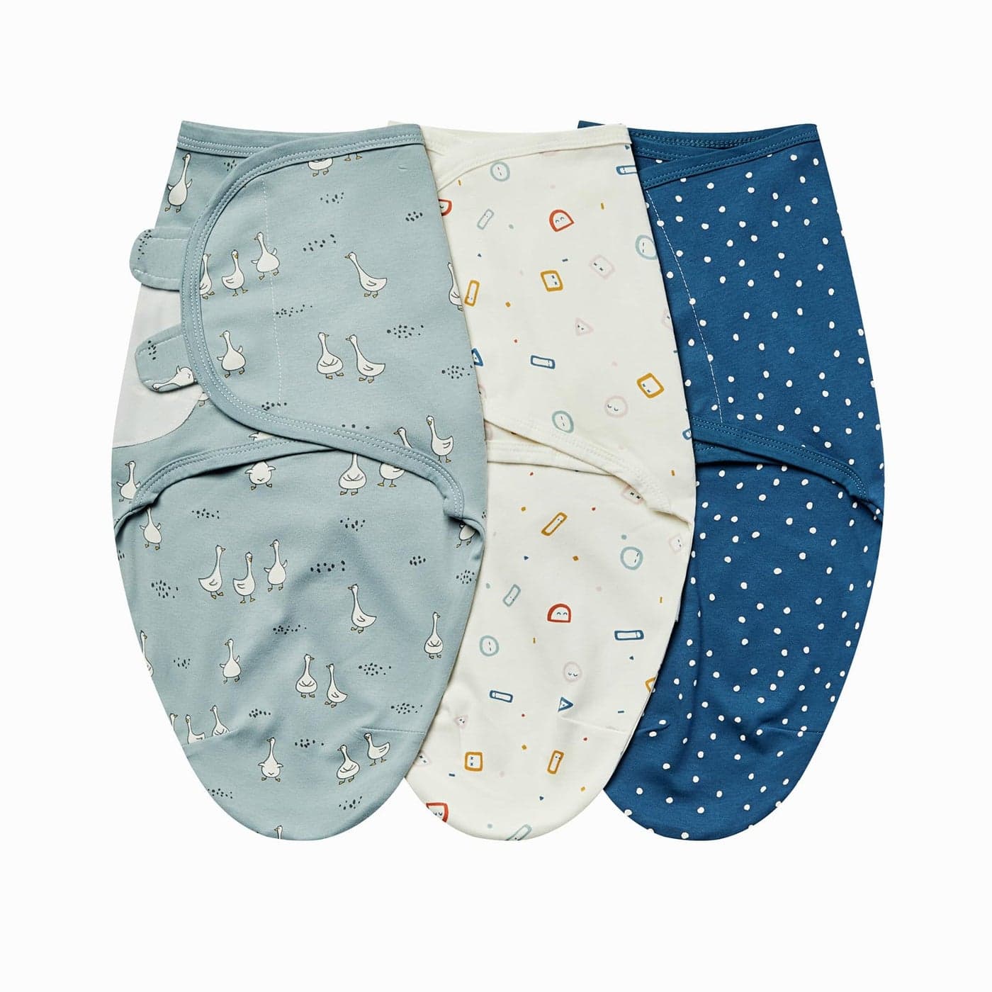 insular Baby Swaddle Wrap Swaddle Blanket for Newborn and Infant Adjustable Velcro Swaddling Set for Boy and Girl Soft Cotton Baby Sleep Sack 3 Pack Duck Small03 Month