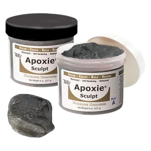 Aves Apoxie Sculpt - 2 Part Modeling Compound (A & B) - 1 Pound, Apoxie Sculpt for Sculpting, Modeling, Filling, Repairing, Simple to Use and Durable Self-Hardening Modeling Compound - Silver Grey