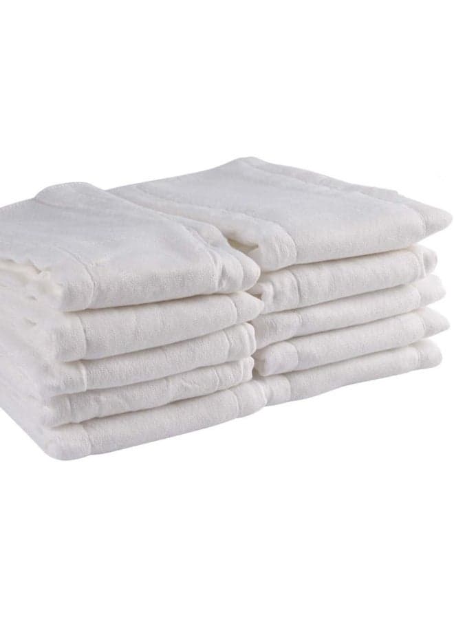 Fasoar Prefold Cloth Diapers - 100% Unbleached Premium Cotton, 3 Ply Baby Washable Diaper Covers for Babies to Toddlers Multi-Use (10-35 lbs) 5/6/10/12 Count Onesize White